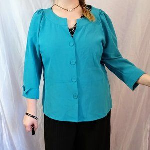 Turquoise Blue Kathy Che Sport Coat